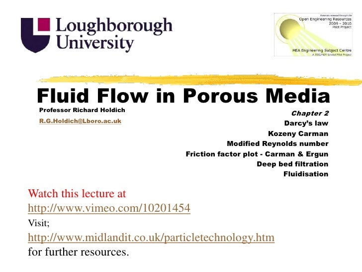 Flow of Fluids Through Porous Materials